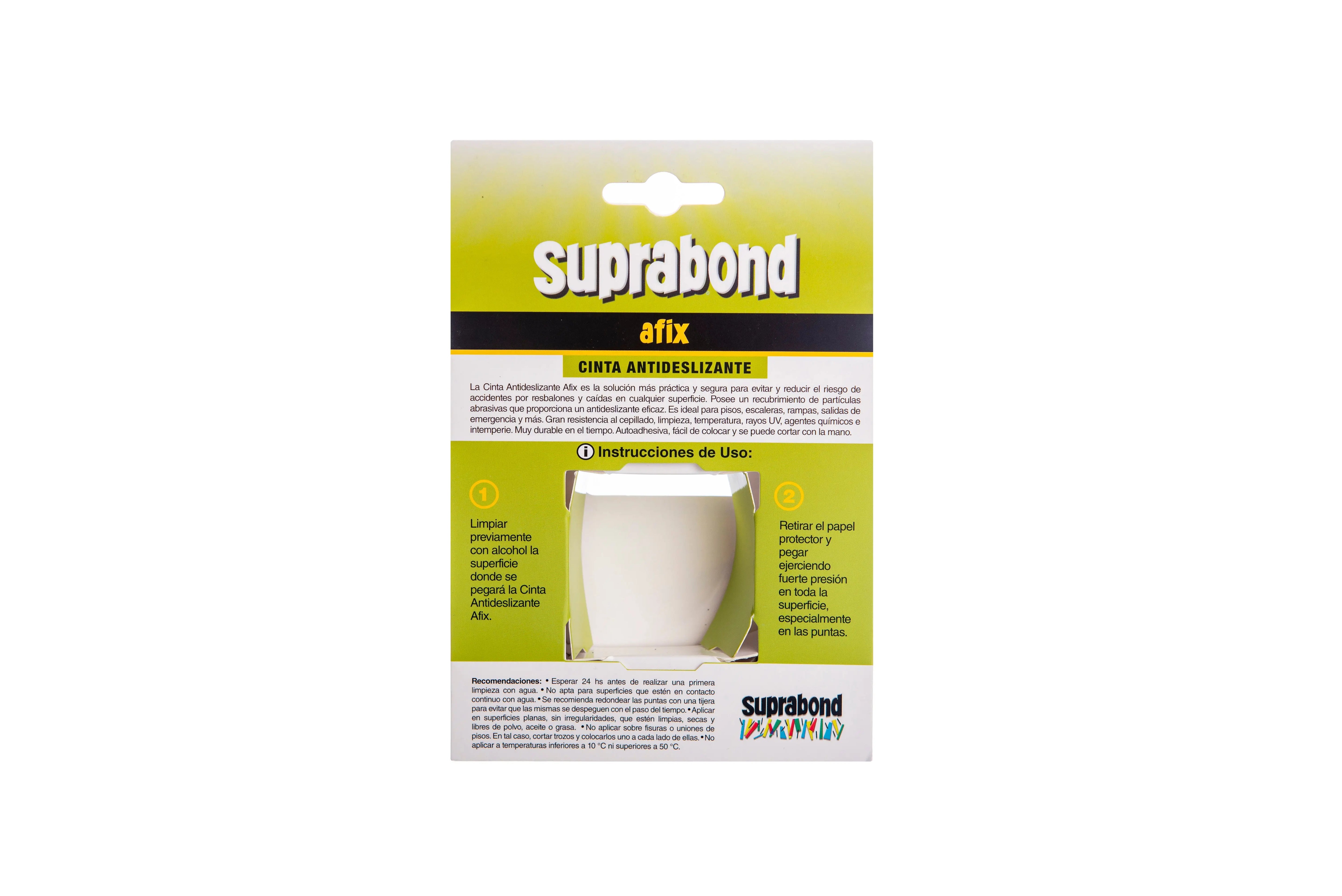 Cinta Antideslizante Suprabond Autoadhesiva Afix Negra - 25mm X 5m