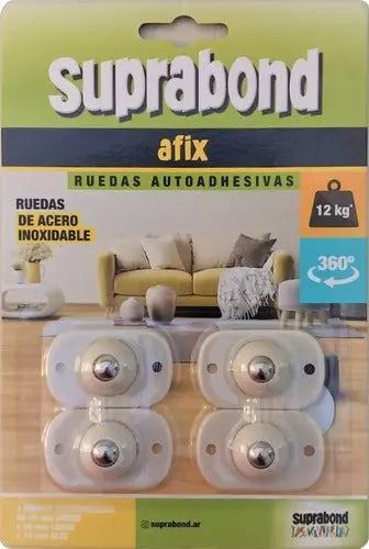 Ruedas Autoadhesivas Suprabond Afix Acero Inox. X 4 U.