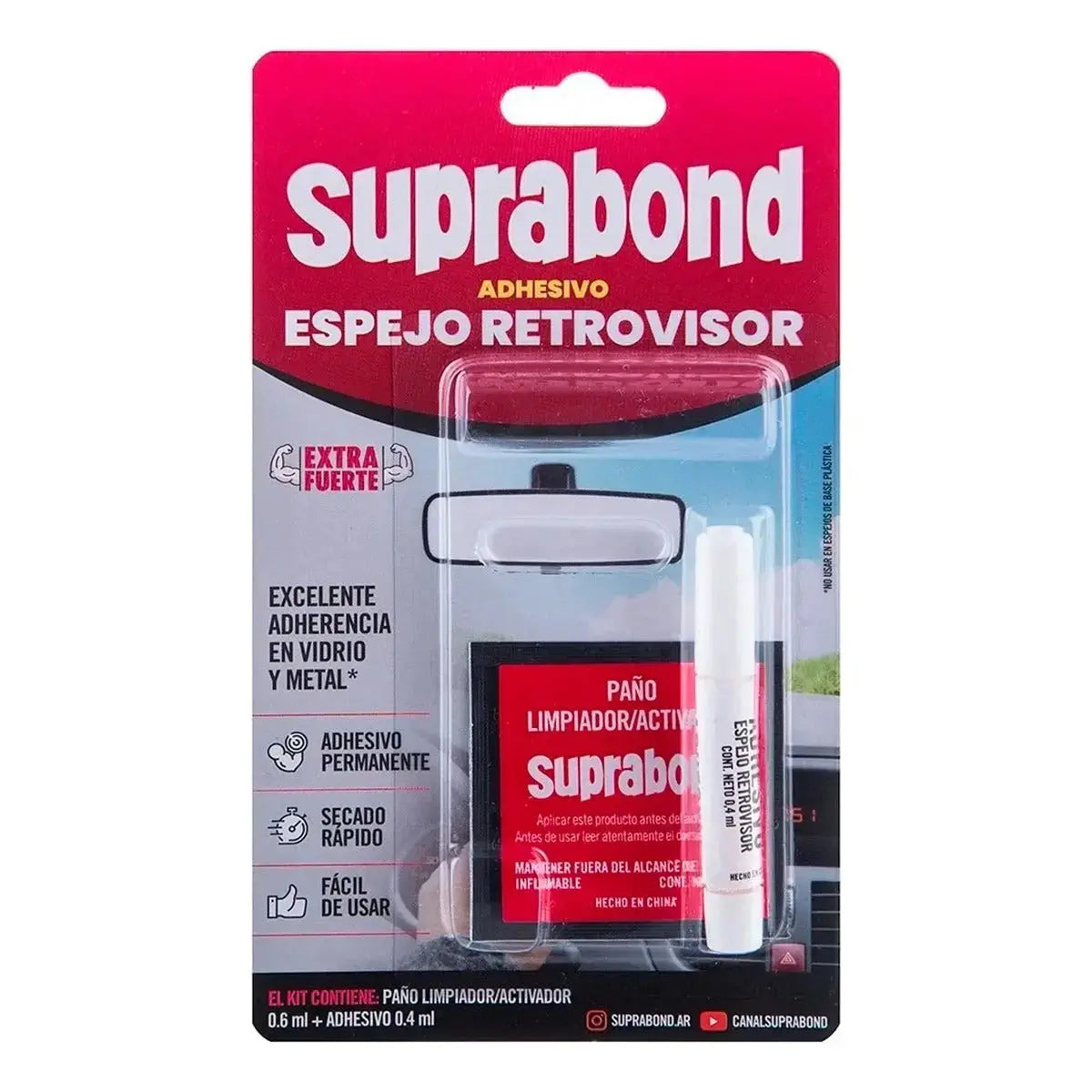 Adhesivo Suprabond Espejo Retrovisor - Pegamento Parabrisas Suprabond