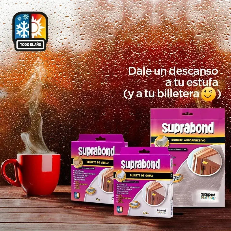 Burlete Autoadhesivo Suprabond de Goma Perfil E Color Marrón Suprabond