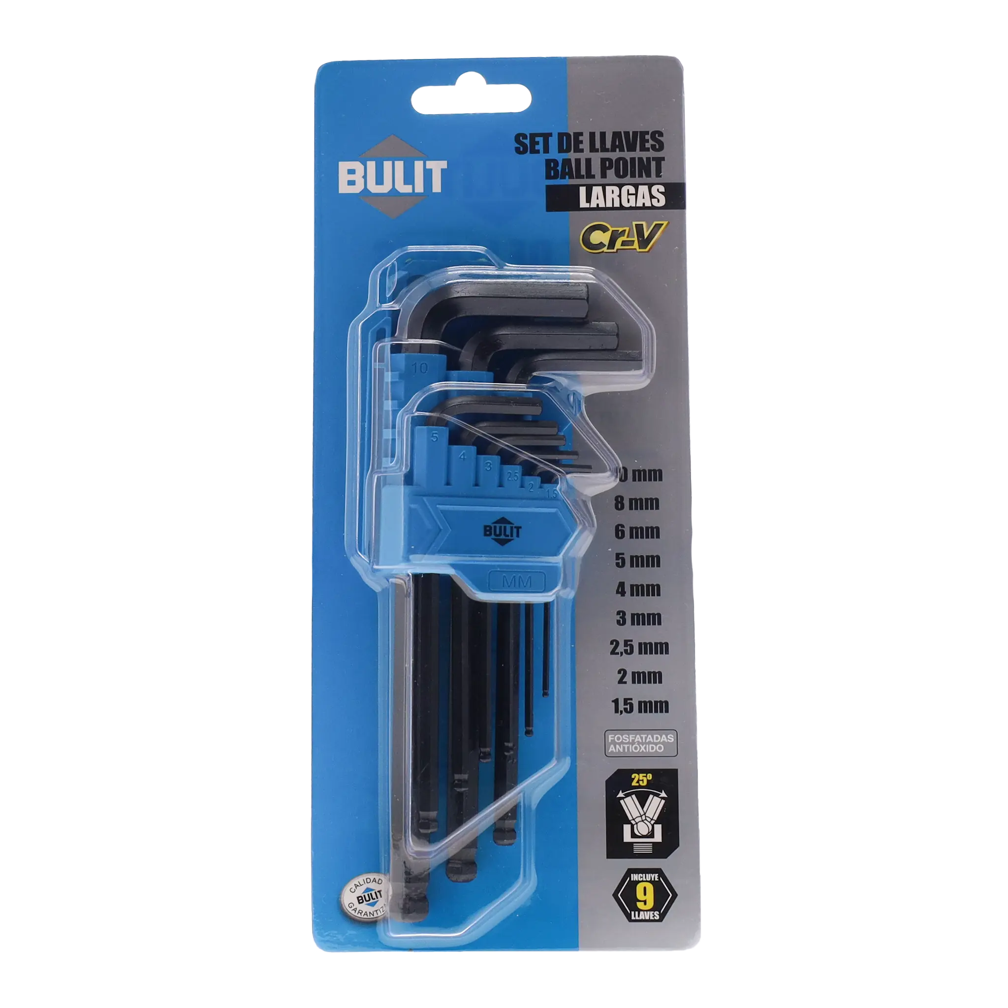 Set 9 Llaves Ball Point BULIT Fosfatadas Largas mm Bulit