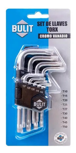 Set de llaves torx BULIT 9 piezas - cromo vanadio