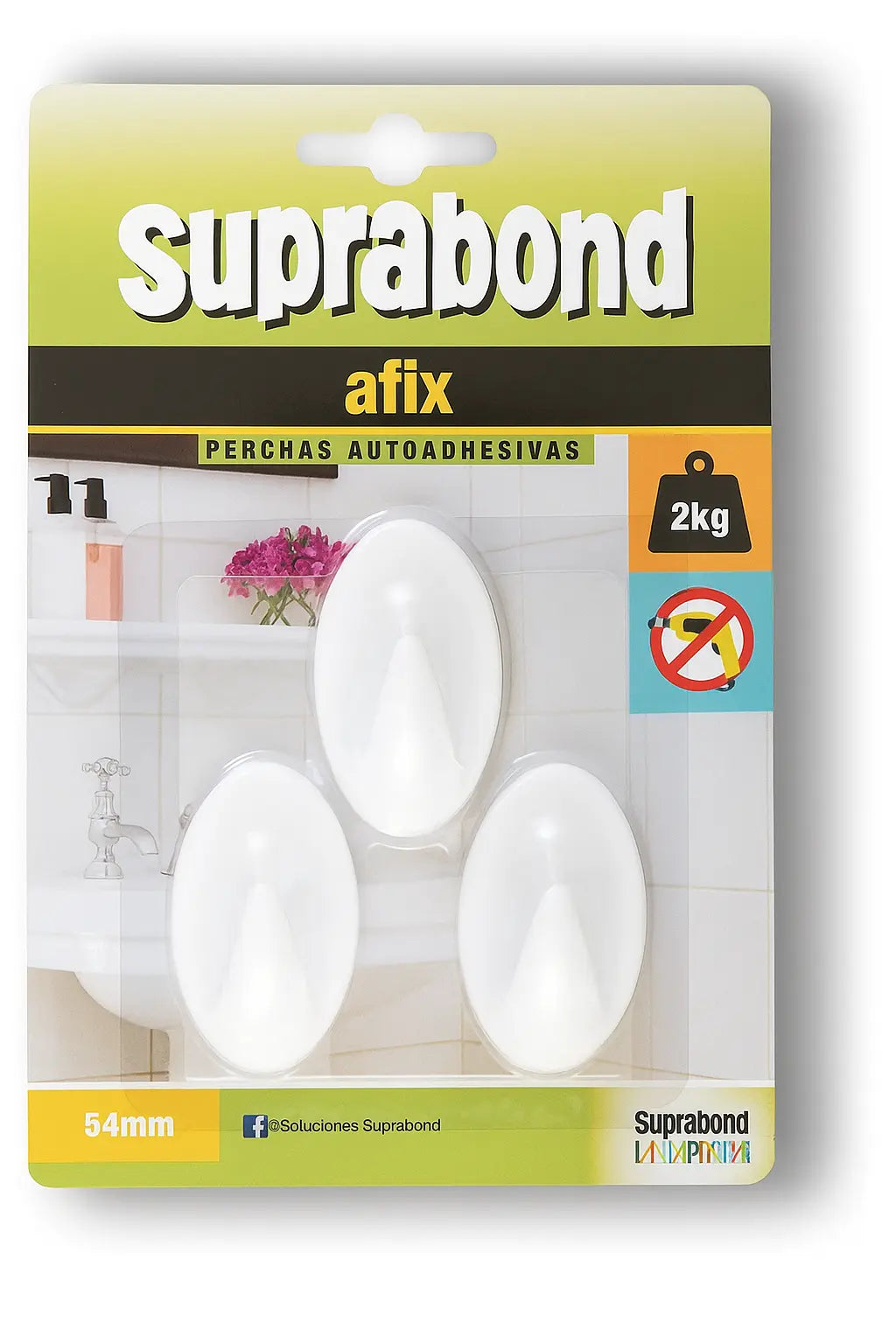 Perchas Autoadhesivas Suprabond Blancas - 2kg Suprabond