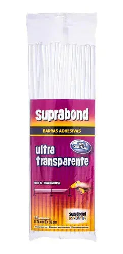 Barras Adhesivas Suprabond Hot Melt - Ultra Transparente 0,74 X 30cm - 14 Barras