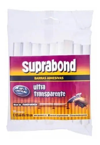 Barras Adhesivas Suprabond Hot Melt - Ultra Transparente 1,12 X 10cm - 10 Barras
