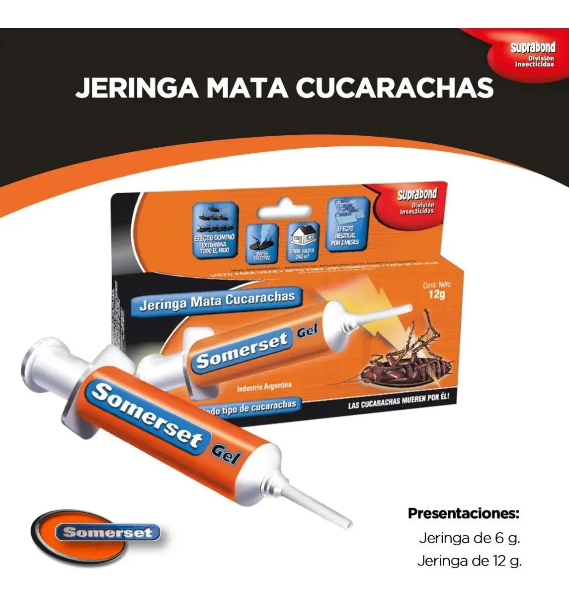 Jeringa Somerset Mata Cucarachas 12g Gel Somerset