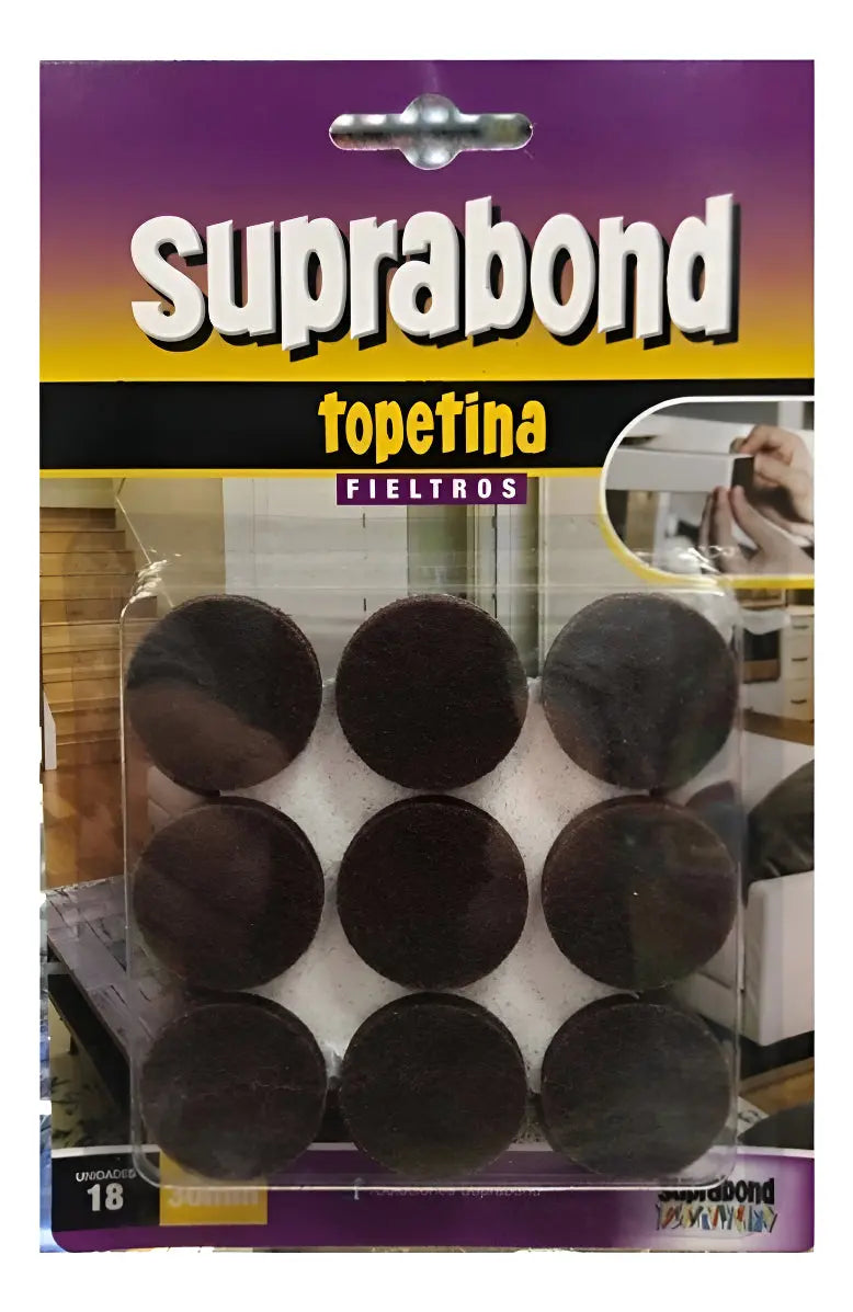 Topetina Suprabond de Fieltro Marrón Circular 30mm Suprabond