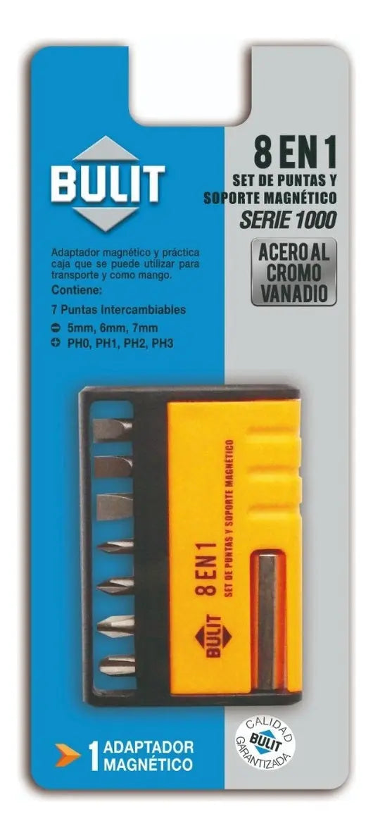 Set de 8 Piezas Puntas y Adaptador BULIT Serie 1000 Bulit