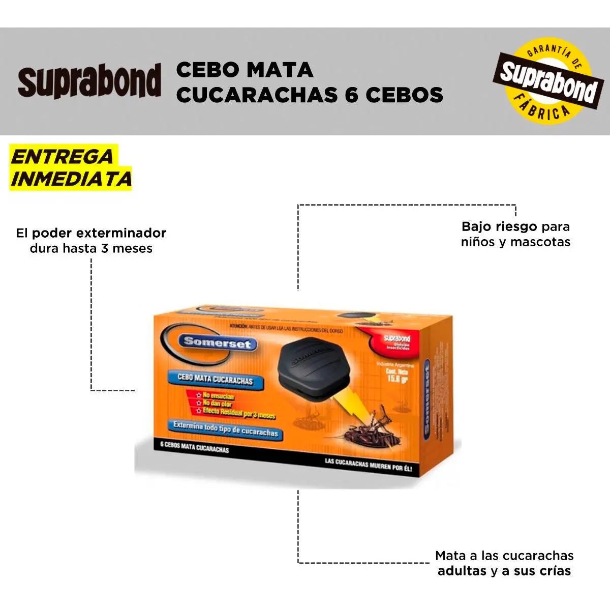 Cebo Somerset Mata Cucarachas - 6 Cebos Somerset