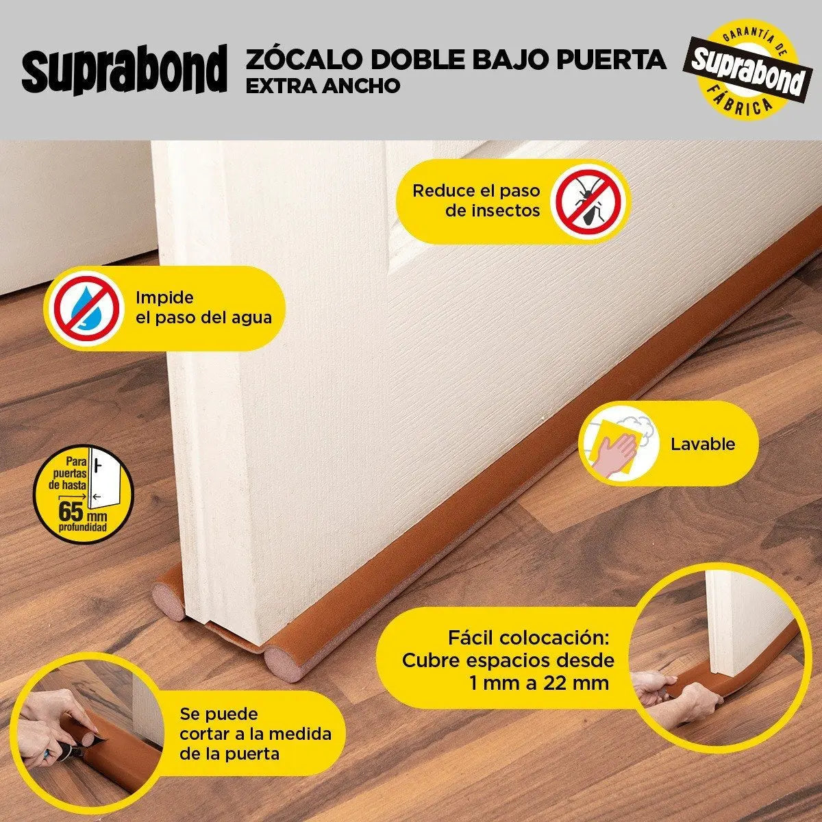 Zócalo Burlete Suprabond Doble Extra Ancho 95cm - Marrón Suprabond