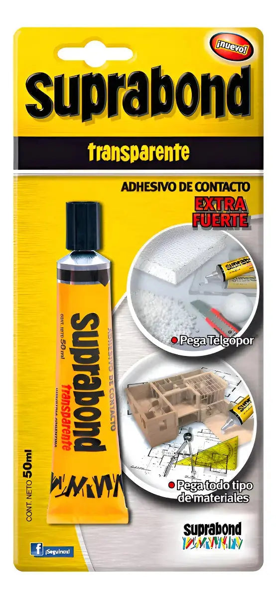 Adhesivo Suprabond Transparente Extra Fuerte 50ml Suprabond