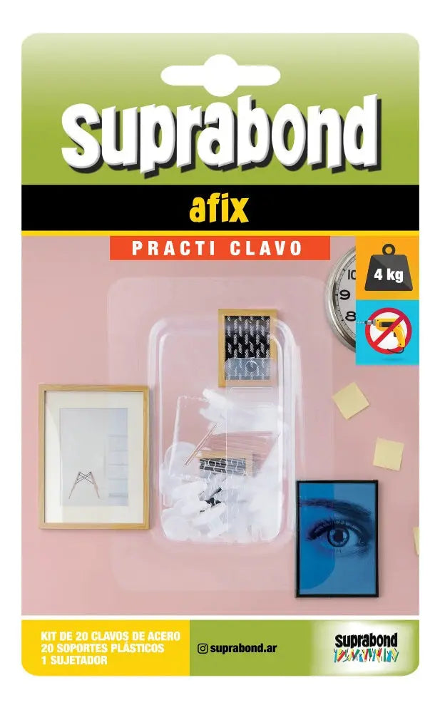 20 Clavos Suprabond para Colgar Fácil - Practi Clavo Acero Suprabond