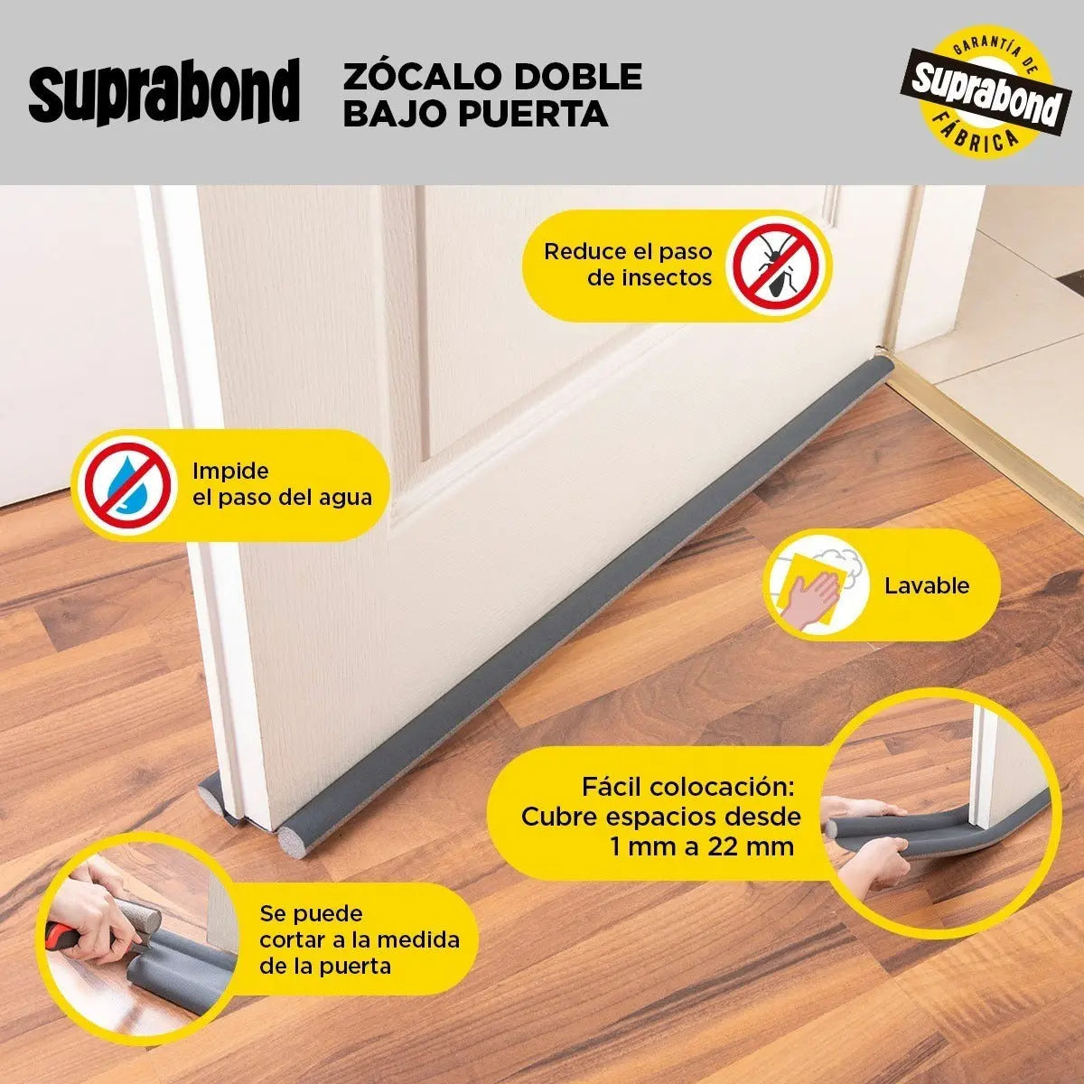 Zócalo Burlete Suprabond Doble Bajo Puerta Suprabond