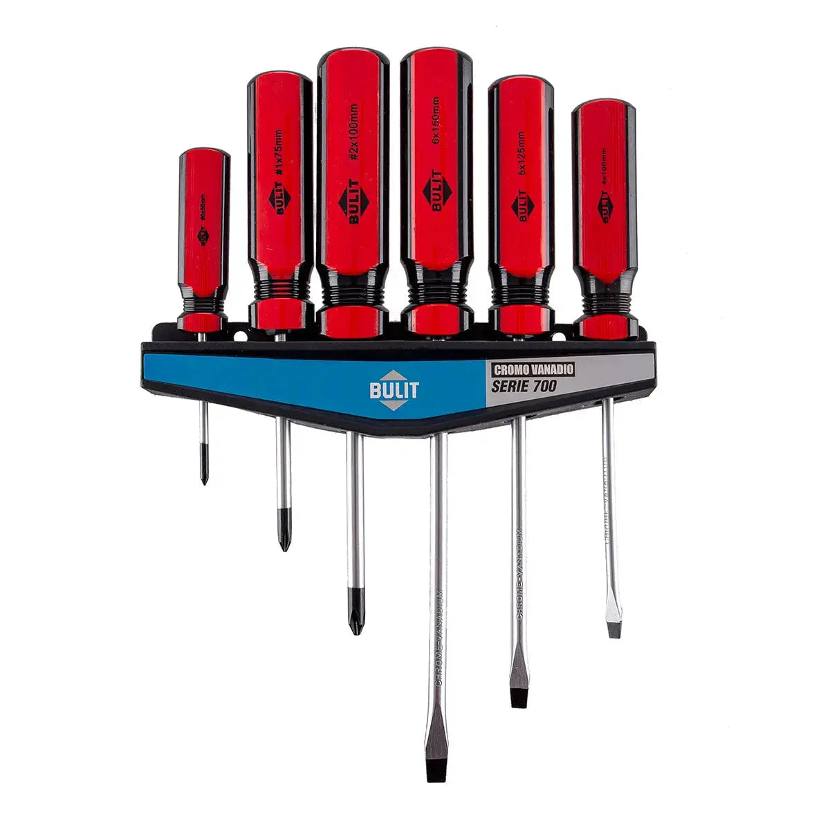 Combo BULIT 6 Destornilladores Phillips y Planos - Serie 700 Bulit