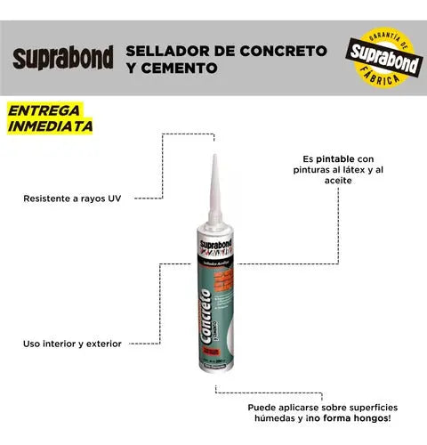 Sellador Suprabond Acrílico Reparador de Concreto y Cemento - 280ml