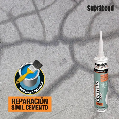 Sellador Suprabond Acrílico Reparador de Concreto y Cemento - 280ml