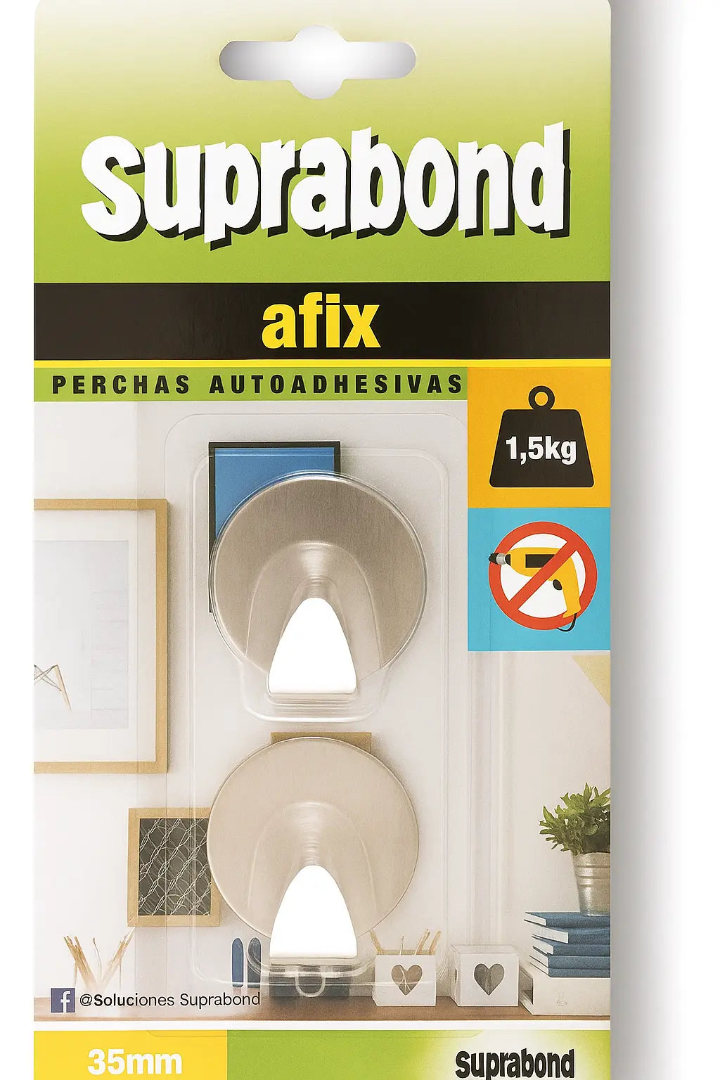 Perchas Autoadhesivas Suprabond Acero Inoxidable - 1.5kg Suprabond