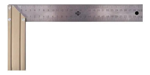 Escuadra de acero inoxidable BULIT con mango de aluminio de 30 cm