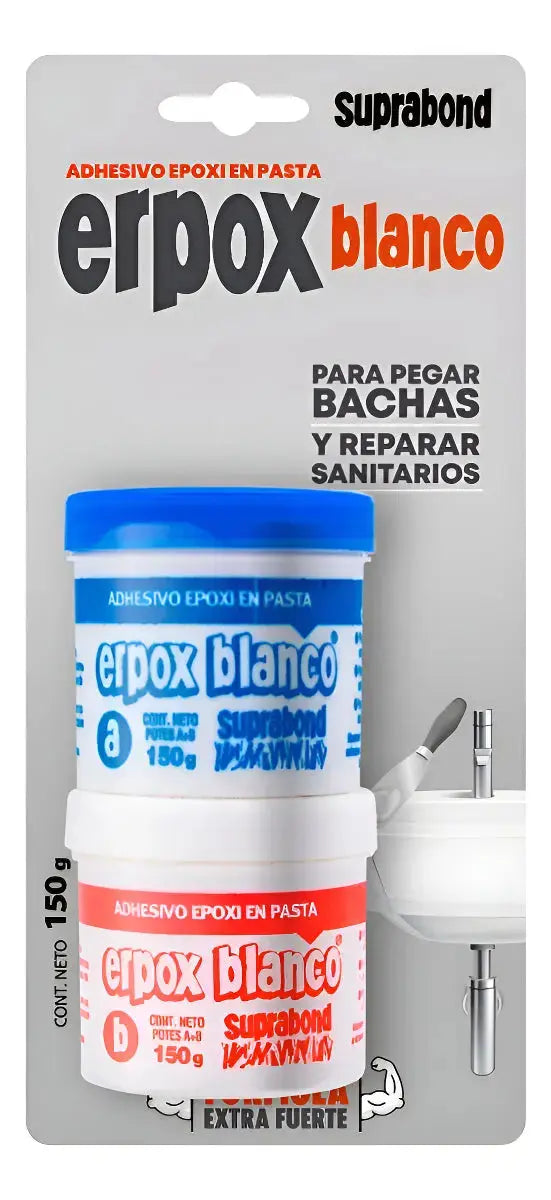 Nuevo Adhesivo Suprabond Erpox Blanco Bachas y Sanitarios Suprabond