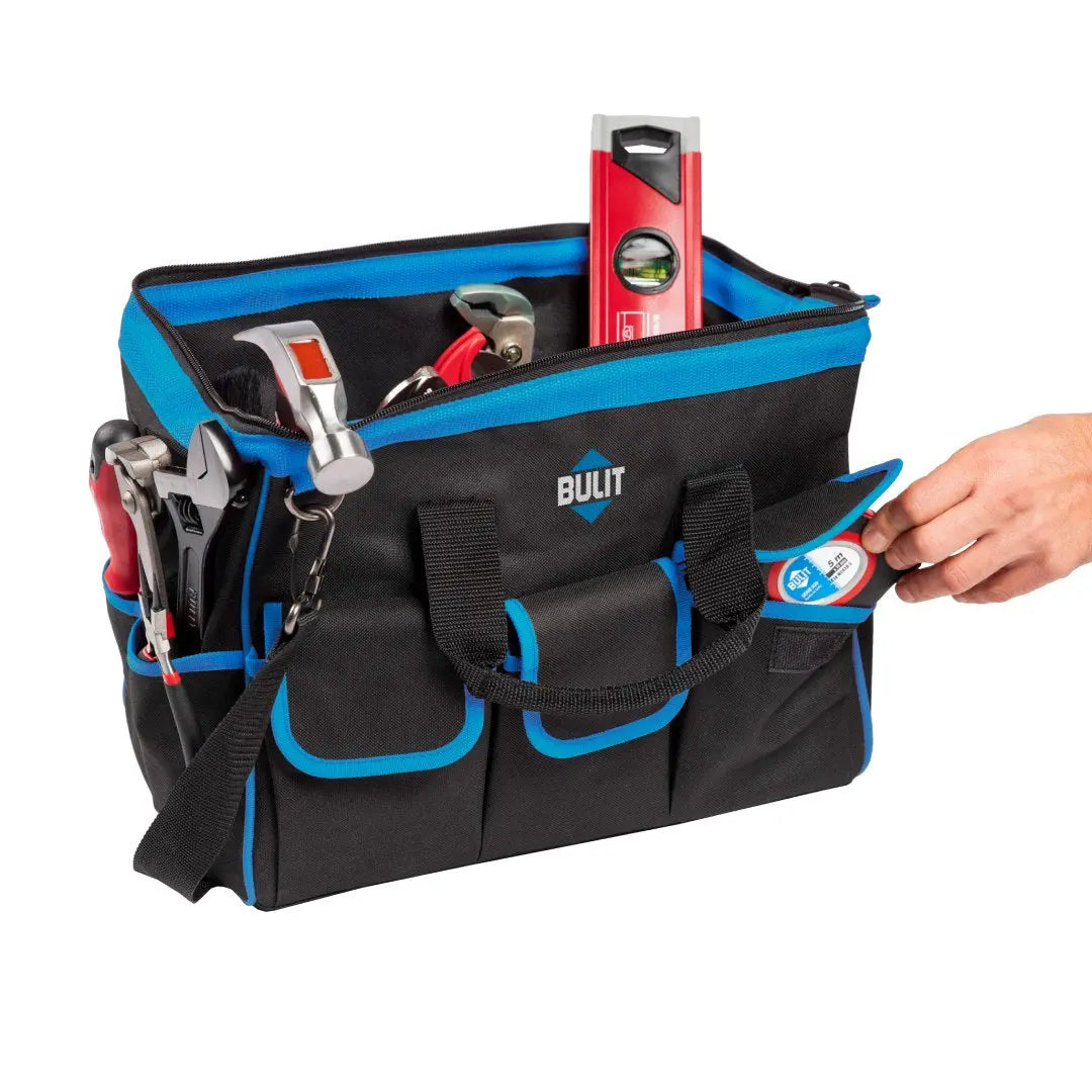 Bolso porta herramientas BULIT - con correa y bolsillos con tapa - 25 lt Bulit