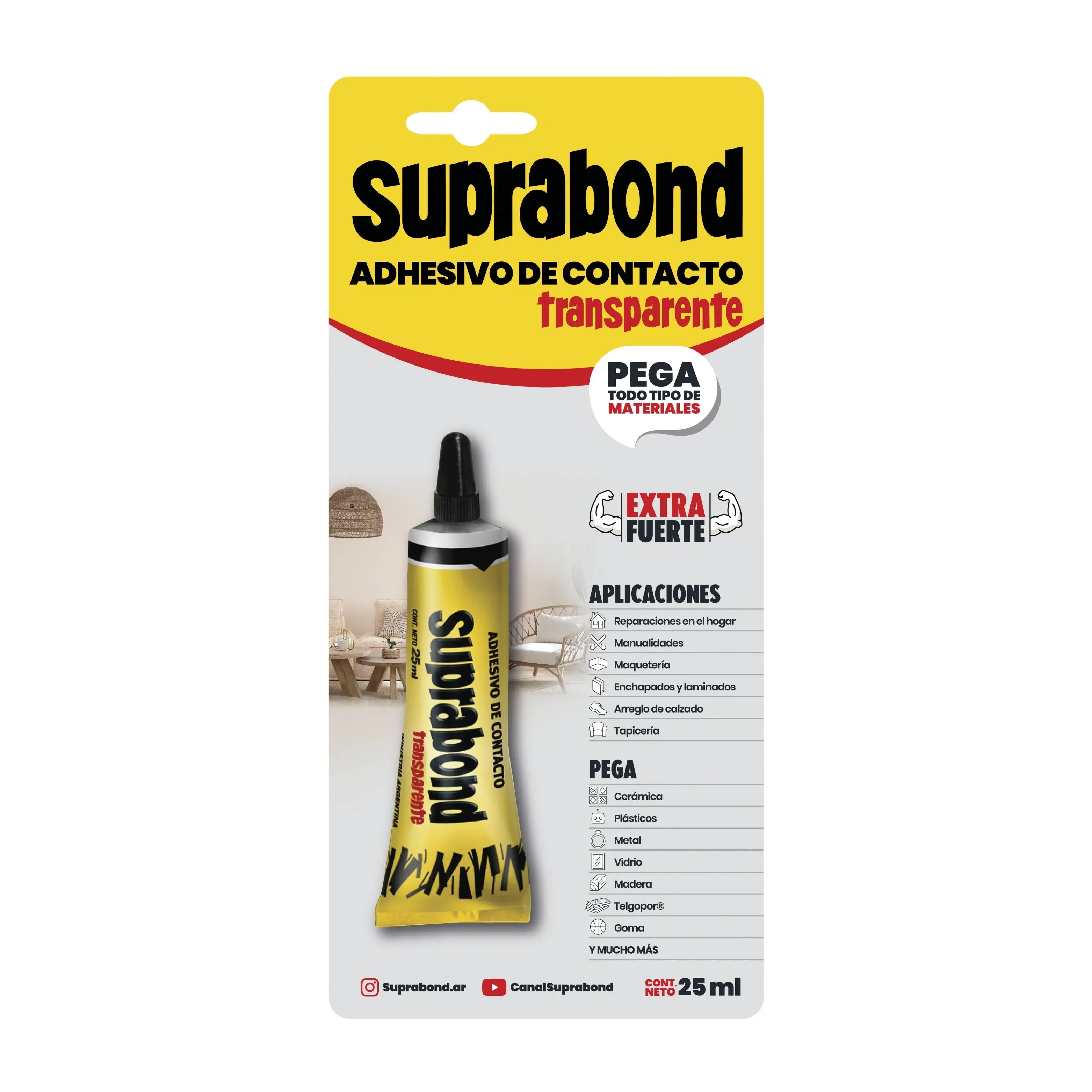 Adhesivo Suprabond Transparente Extra Fuerte 25ml Suprabond