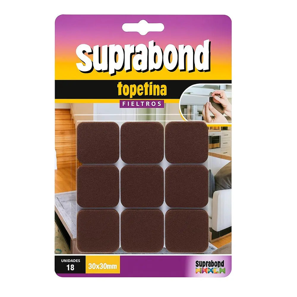Topetina Suprabond de Fieltro Marrón Cuadrada 30mm Suprabond