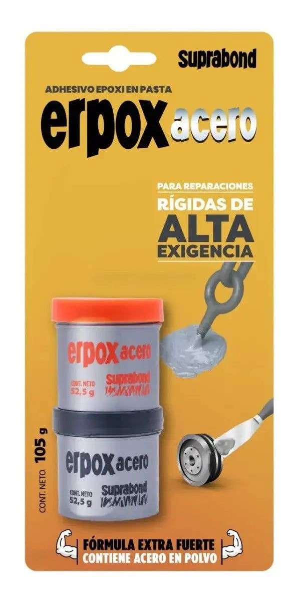 Adhesivo Epoxi Suprabond Erpox Acero Máxima Soldadura 105gr Suprabond