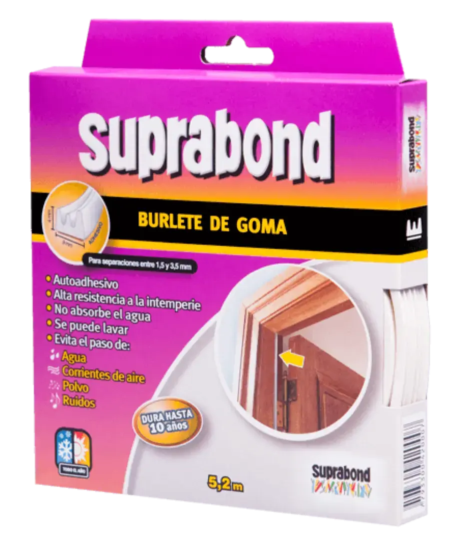 Burlete Suprabond de Goma para Ventanas - Blanco Suprabond