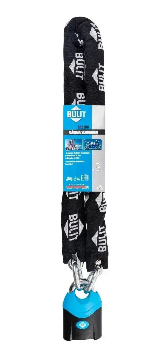 Cadena Bulit Máxima Seguridad 150cm + Candado 72mm 5 Llaves Bulit