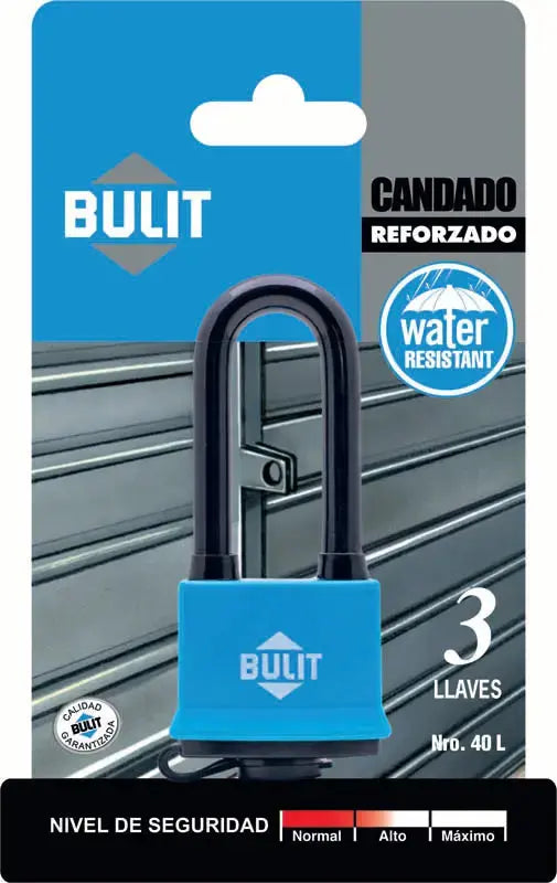 Candado Bulit Doble Traba Resistente al Agua - Aro Largo 40 Bulit