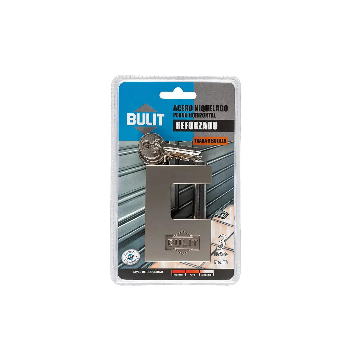 Candado Persianero Bulit Reforzado Acero Perno Horizontal Bulit