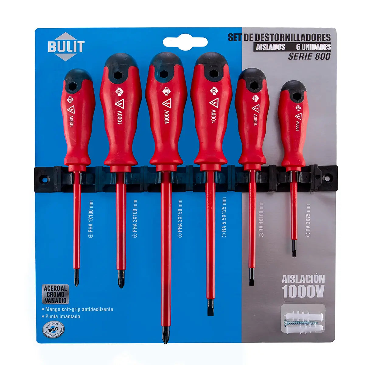 Set de 6 destornilladores aislados BULIT - serie 800 Bulit