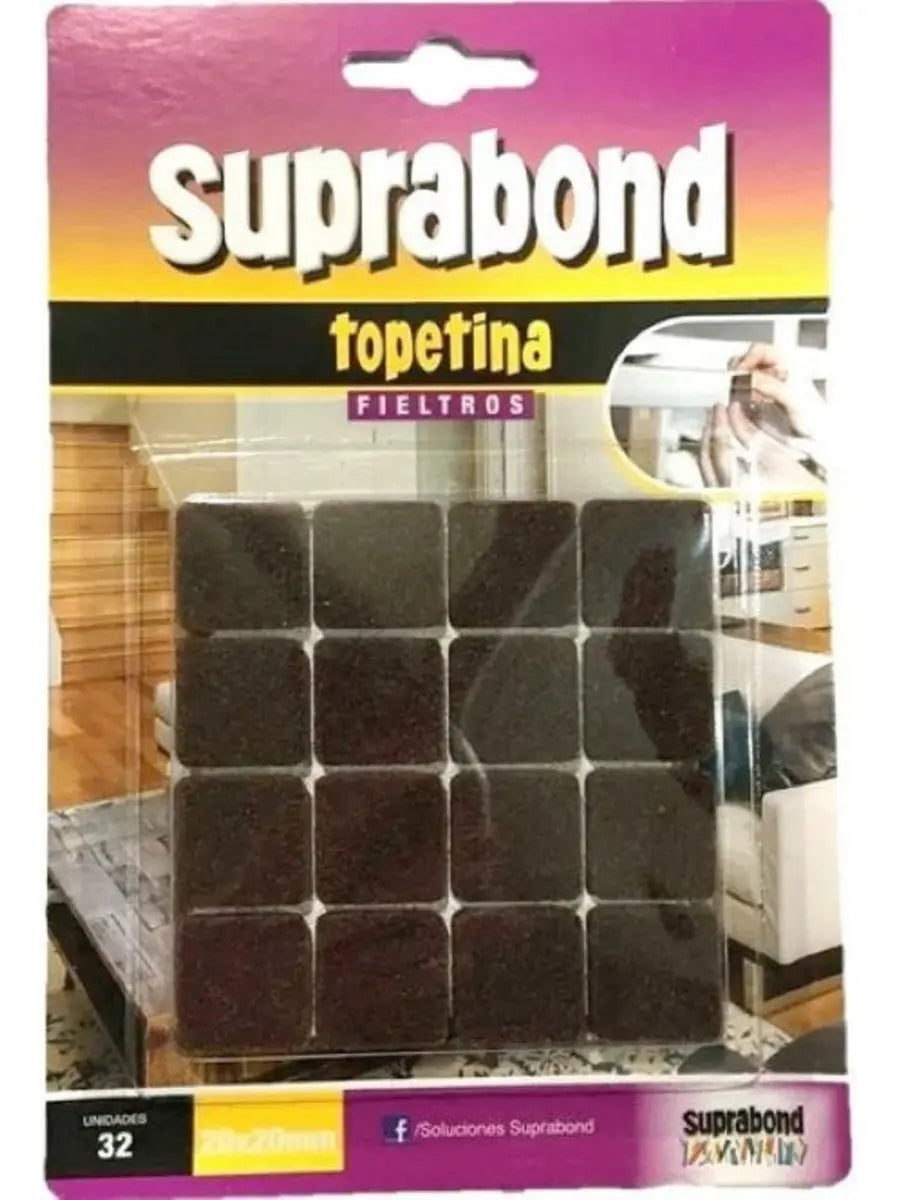 Topetina Suprabond de Fieltro Marrón Cuadrada 20mm Suprabond