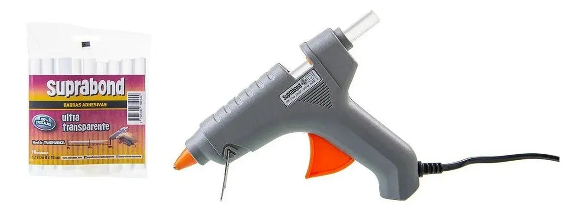 Pistola Encoladora Silicona Suprabond + 10 Barras Ultratransparentes Suprabond