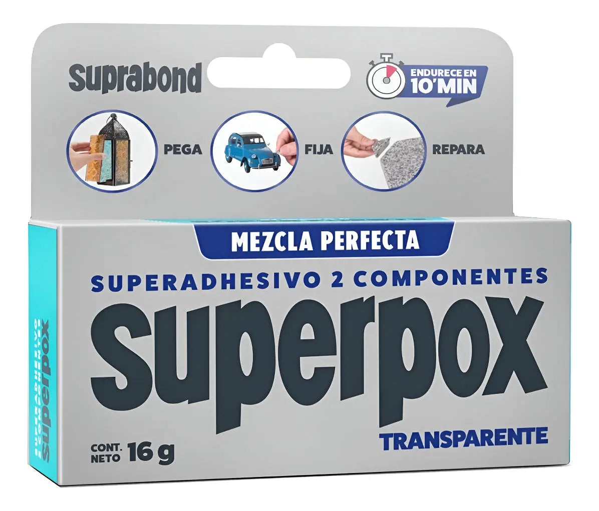 Adhesivo Epoxi Suprabond Transparente Superpox - 10 Minutos Suprabond