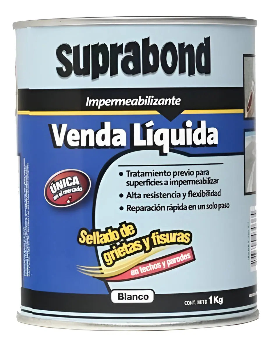 Venda Líquida Suprabond Impermeabilizante Blanca 1kg Suprabond