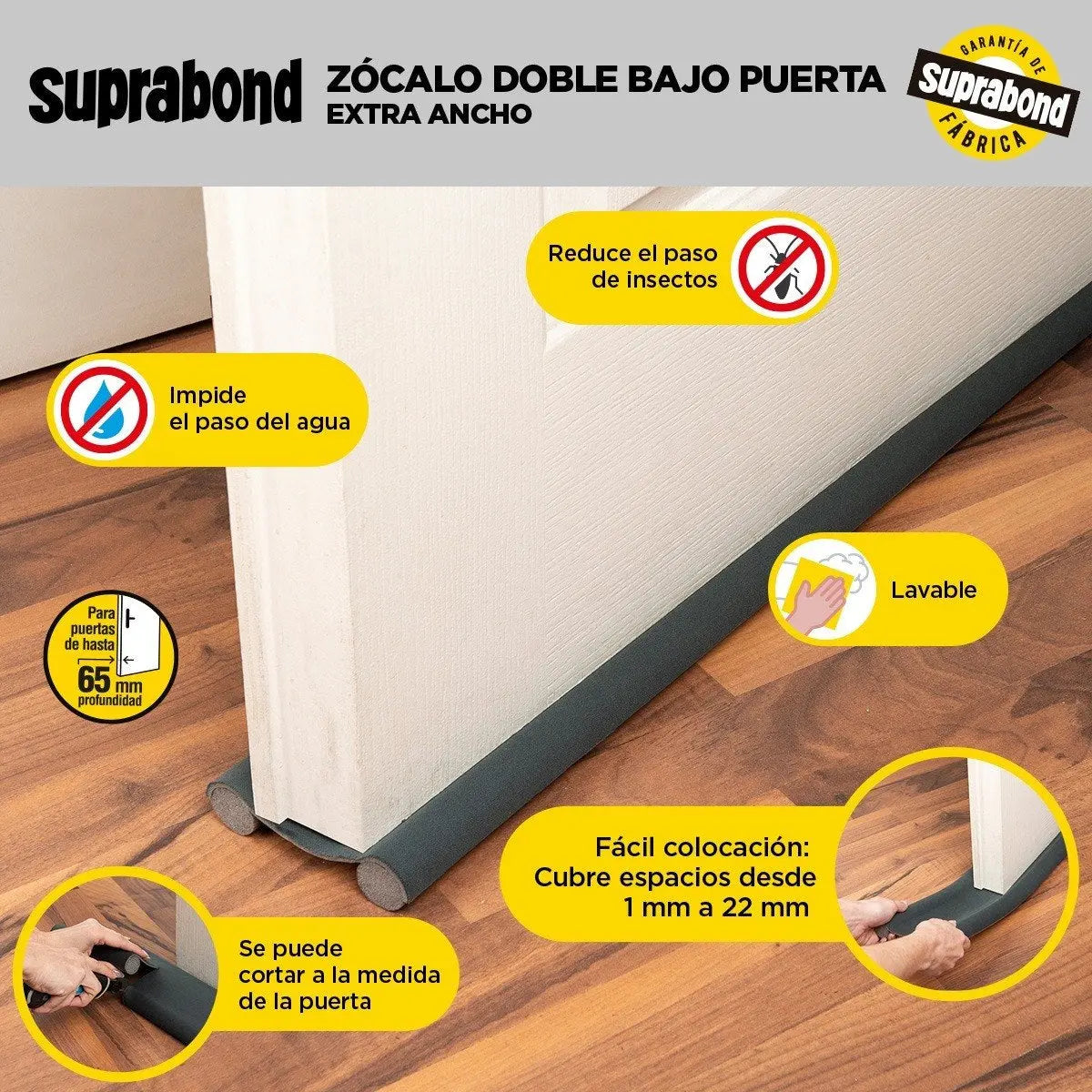 Zócalo Burlete Suprabond Doble Extra Ancho Gris Suprabond