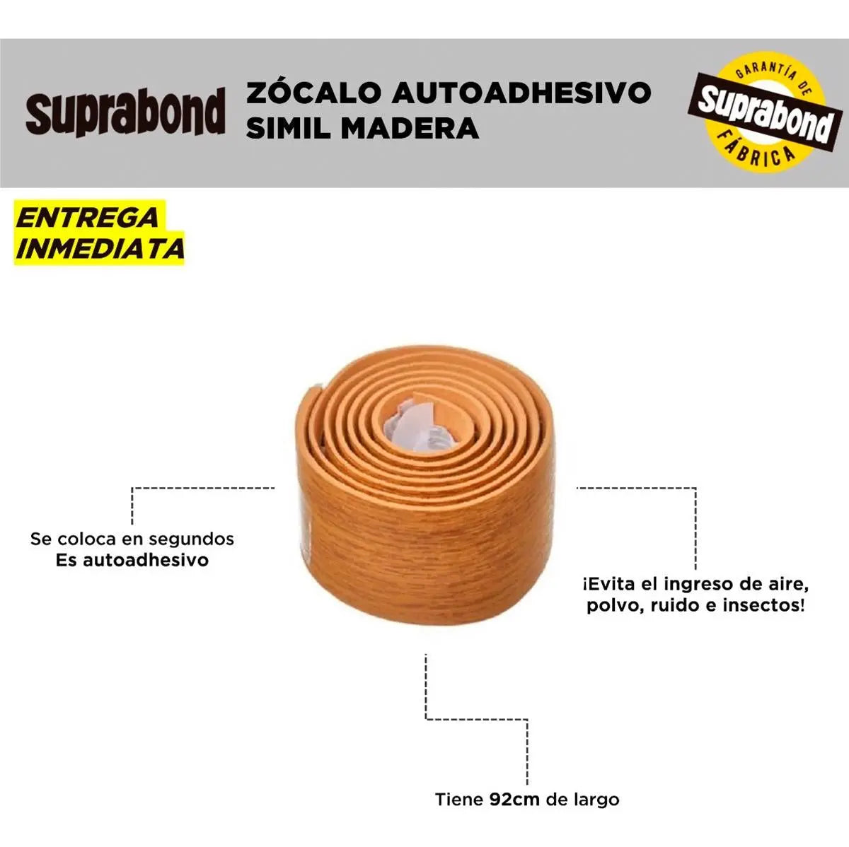 Zócalo Autoadhesivo Suprabond Simil Madera Suprabond