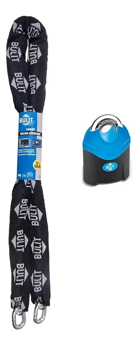 Cadena BULIT Máxima Seguridad 150cm + Candado 72mm Apto Intemperie Bulit