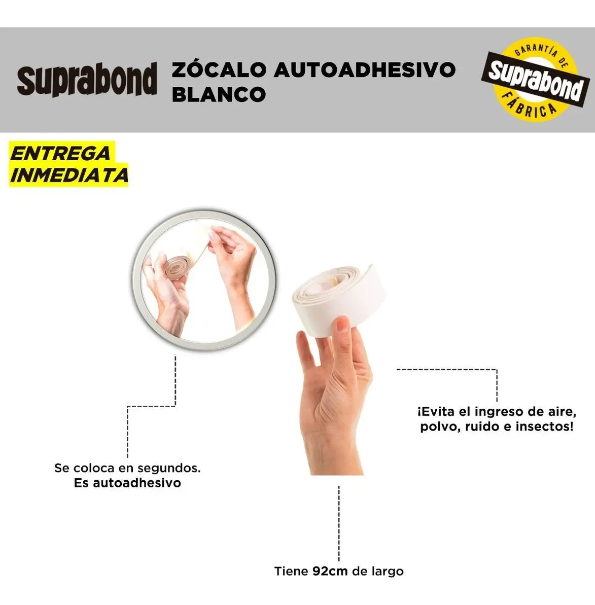 Zócalo Autoadhesivo Suprabond Blanco Suprabond