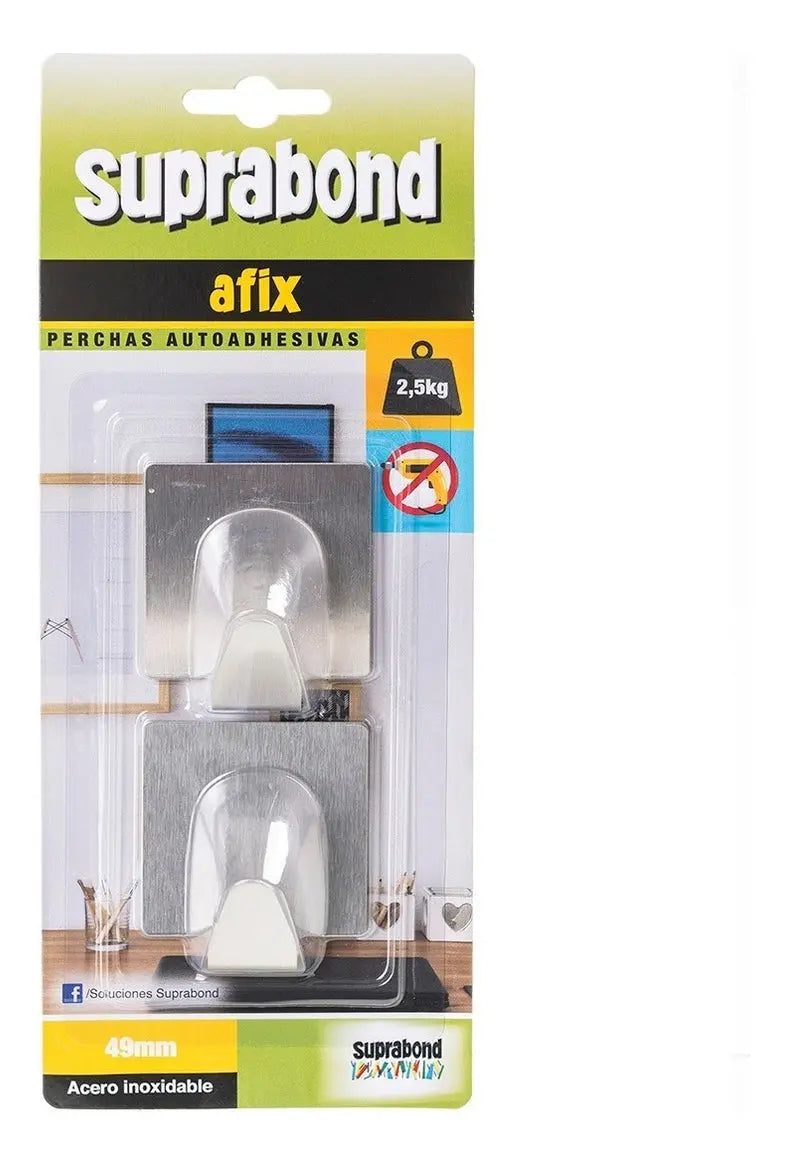Perchas Autoadhesivas Suprabond Acero Inoxidable - 2.5kg Suprabond