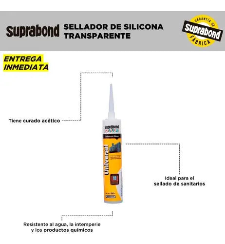 Sellador de Silicona Suprabond Universal - Transparente 280ml