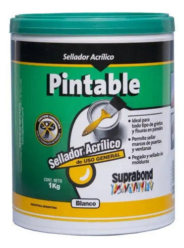 Sellador Suprabond Acrílico Pintable - Blanco 1kg pote