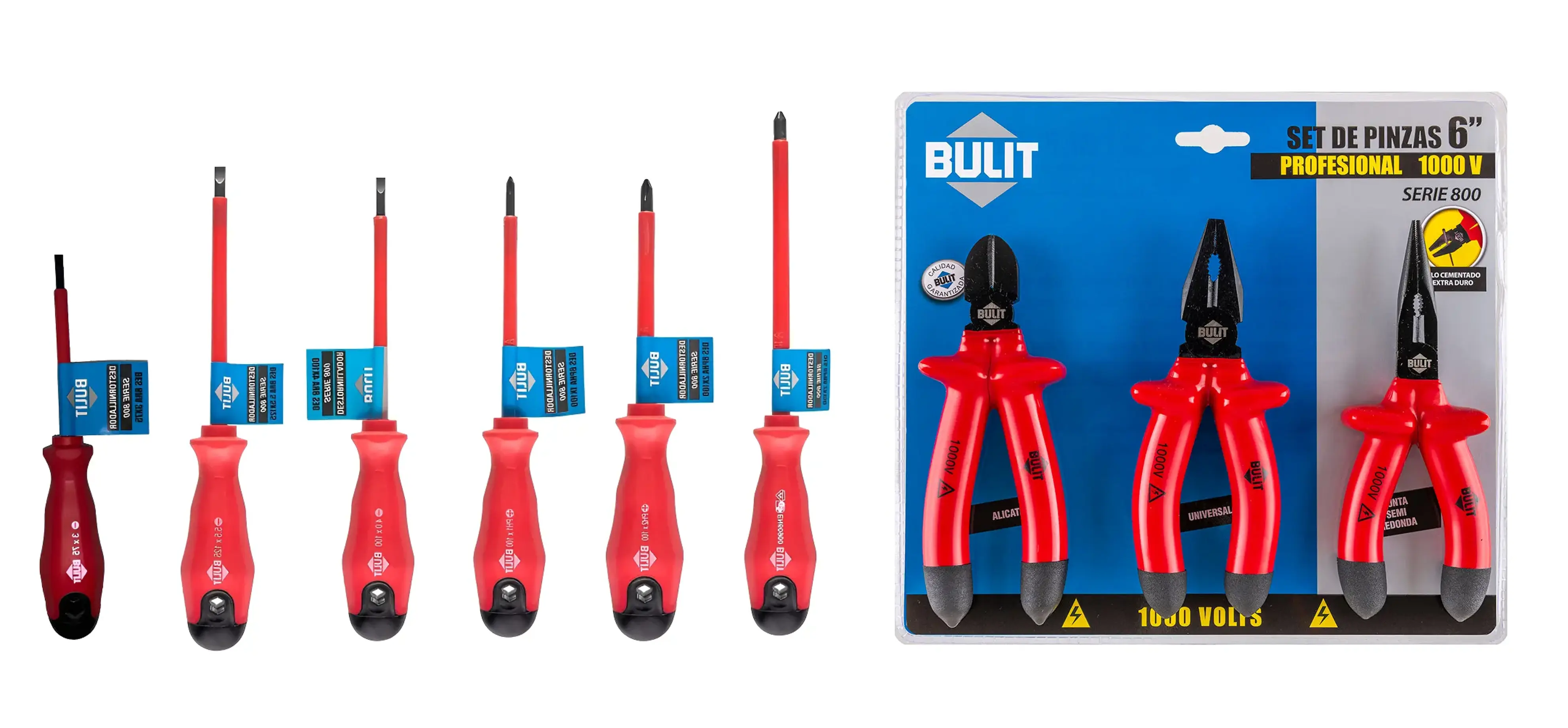 Set de Pinzas y Destornilladores BULIT Aislados 1000 V Bulit