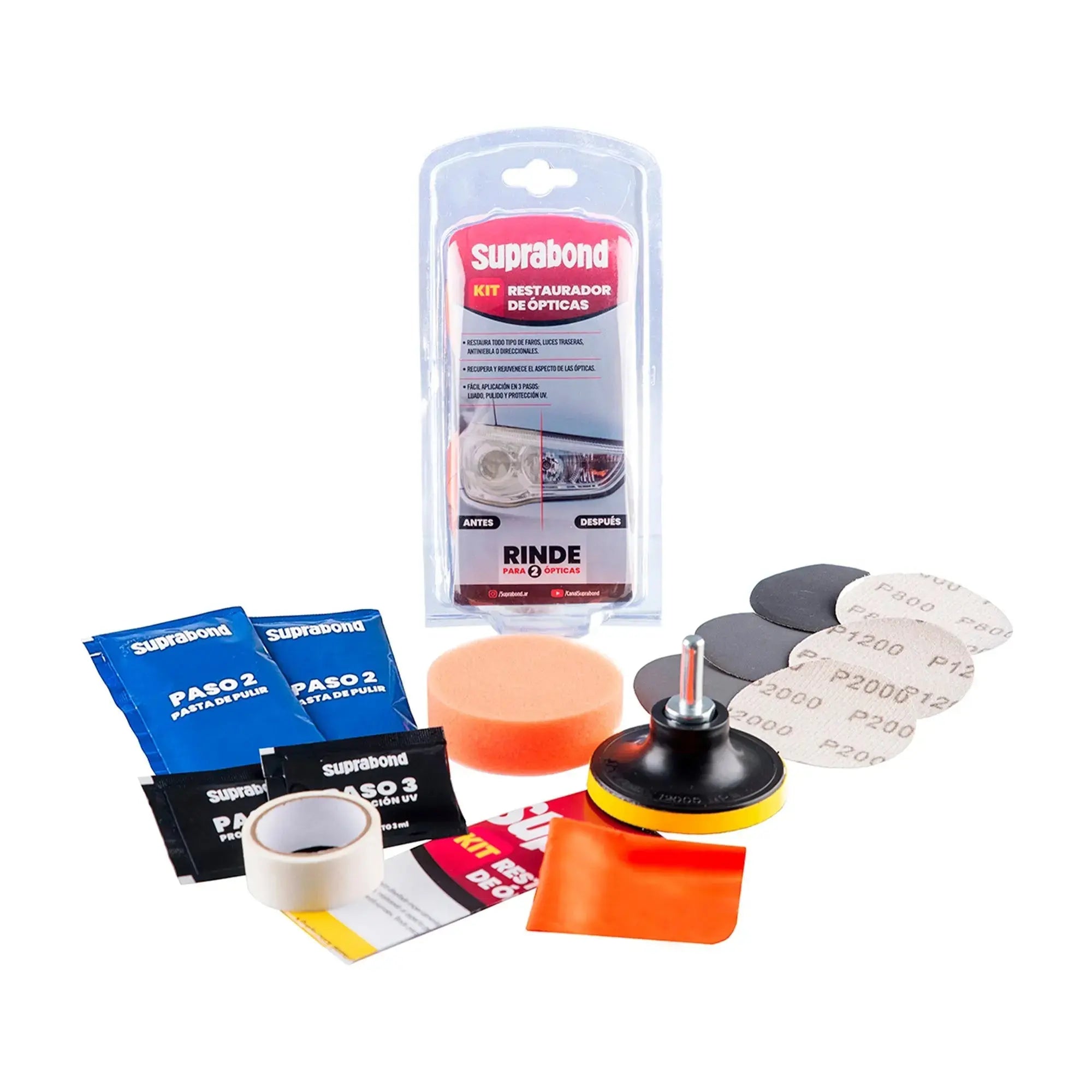 Kit Restaurador de Ópticas Suprabond - Pulido de Faros Suprabond