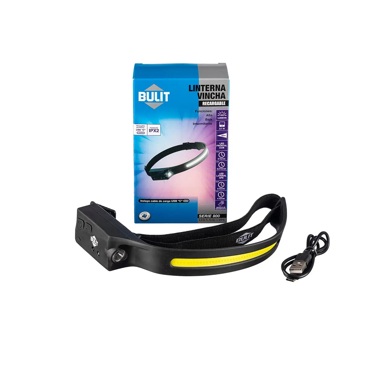 Linterna vincha BULIT recargable - serie 800 Bulit