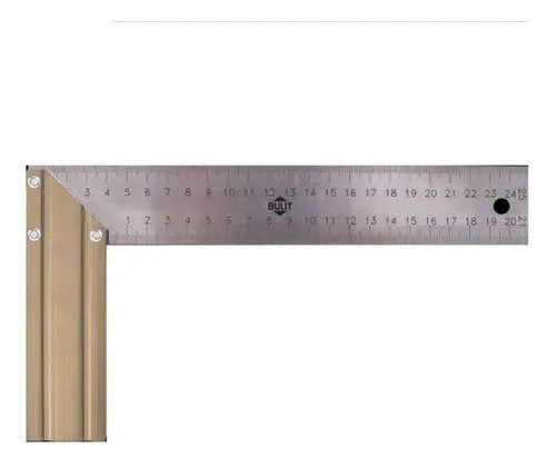 Escuadra de acero inoxidable BULIT con mango de aluminio de 25 cm