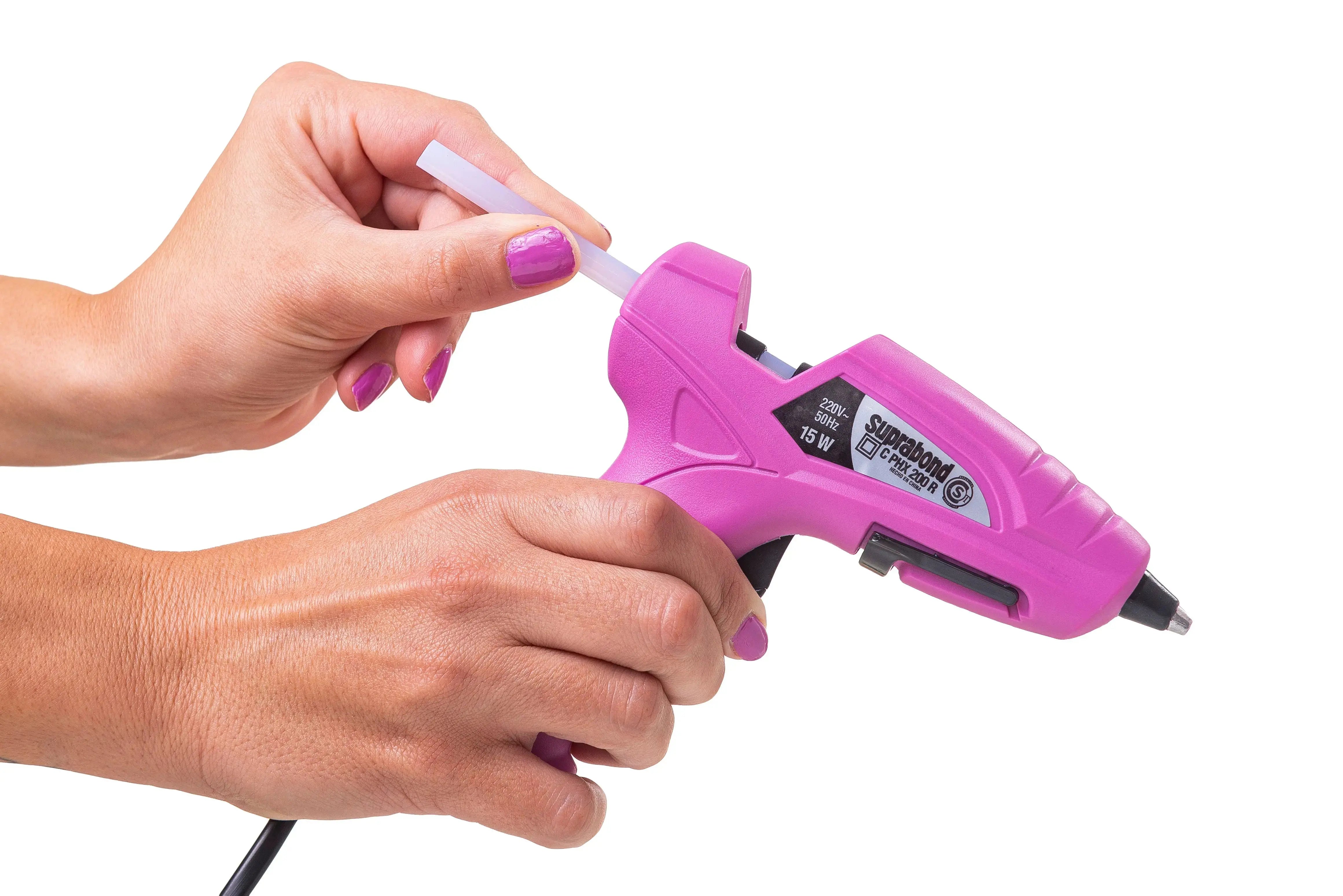 Pistola Encoladora Suprabond Hot Melt Modelo Hx 200 Rosa Suprabond