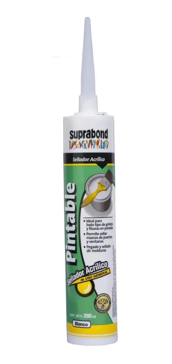 Sellador Acrílico Pintable Suprabond 280ml Blanco Suprabond