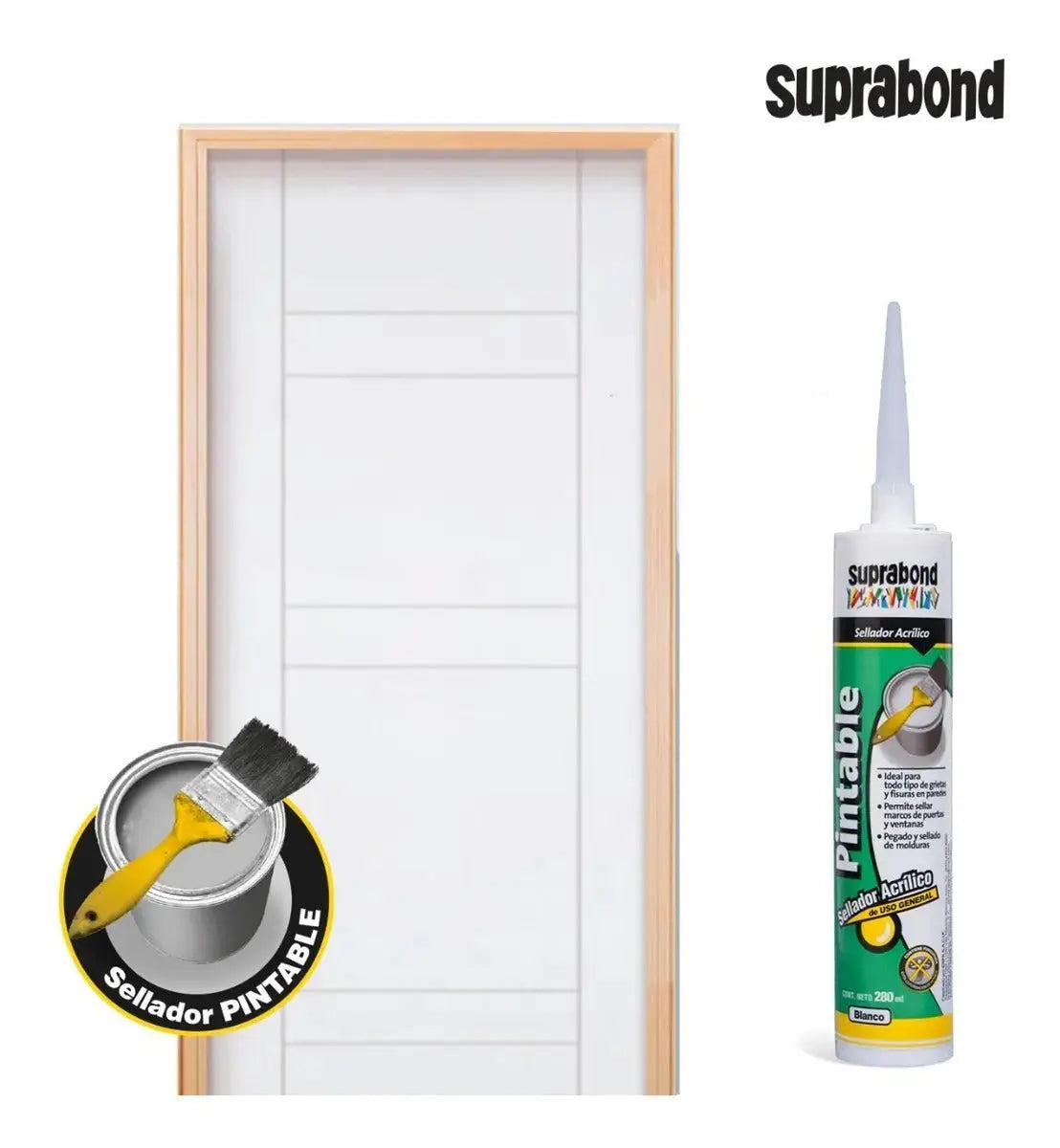 Sellador Acrílico Pintable Suprabond 280ml Blanco Suprabond